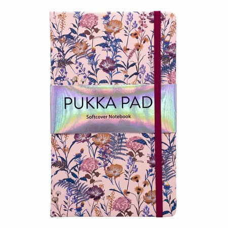 PUKKA PADS Bloom Softcover Notebook with Pocket, Black, 3PK 9493-BLM